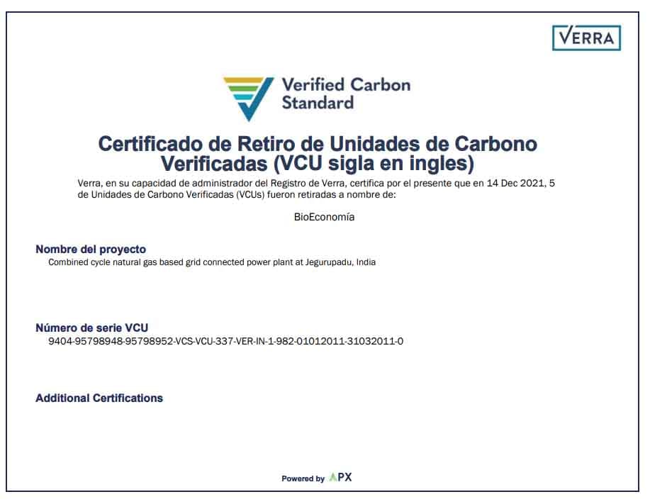 Verra-VCU - BioEconomia