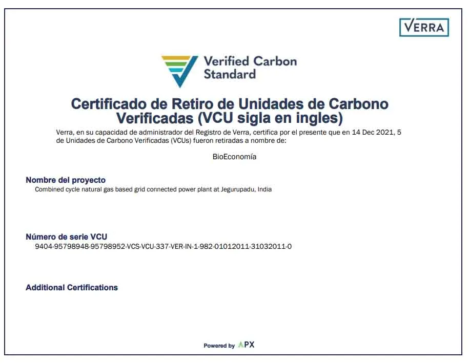 Verra-VCU - BioEconomia