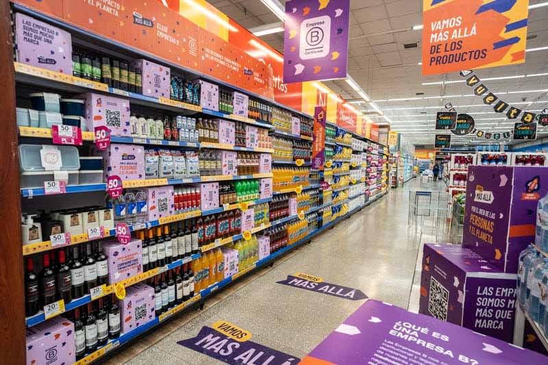6 supermercados de la cadena 'La Anónima' disponen de una góndola especial para destacar los productos de 'Empresas B' certificadas