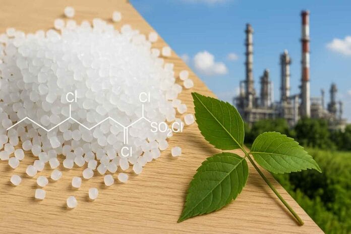 Una nueva era para los plásticos industriales Imagen que representa una industria de polietileno clorosulfonado de origen biológico