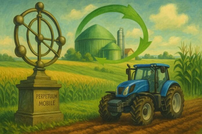 El campo argentino ante su perpetuum mobile Imagen representativoa de un tractor equipado con motor de FPT Industrial fabricado en Córdoba, listo para funcionar con biometano.