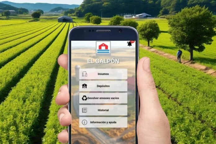 Pantalla de teléfono móvil con aplicación El Galpón del INTA