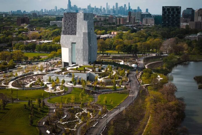 la agricultura urbana se instala en el Obama Presidential Center Jardín de frutas y hortalizas del Obama Presidential Center en Chicago