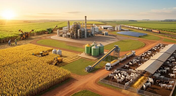 Integración de etanol de caña de azúcar, maíz y ganadería en Brasil