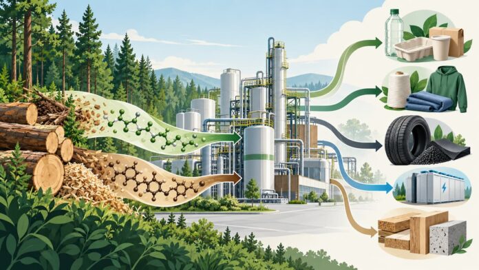 Del bosque a productos sostenibles Carbono renovable obtenido de biomasa para biocombustibles, textiles, envases, neumáticos y baterías