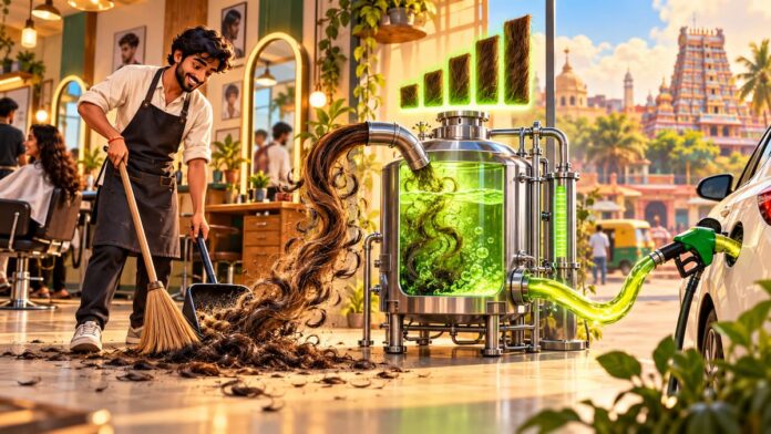 Bioetanol 5G producido a partir de cabello humano en India